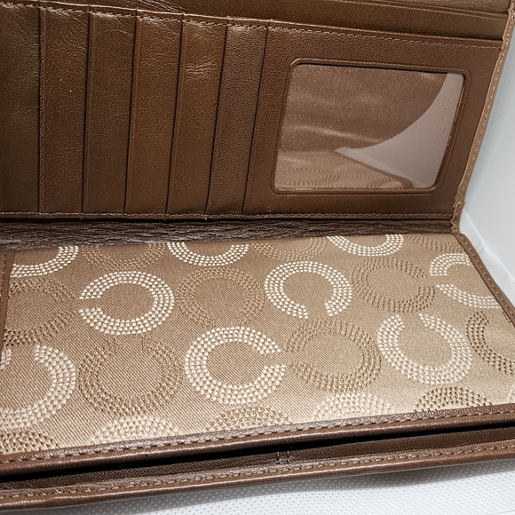 Preowned Coach brown/tan wallet - Picture 7 of 12